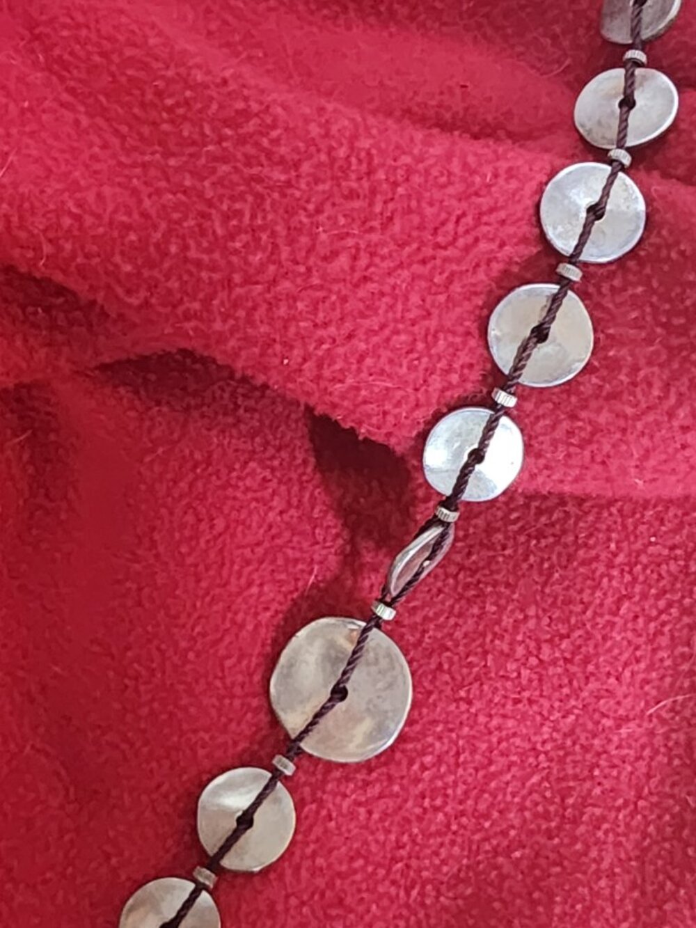 Chico's Old Gold Tone Threaded Metal Circles Long Vintage Adj 40.5" Necklace - Picture 16 of 16